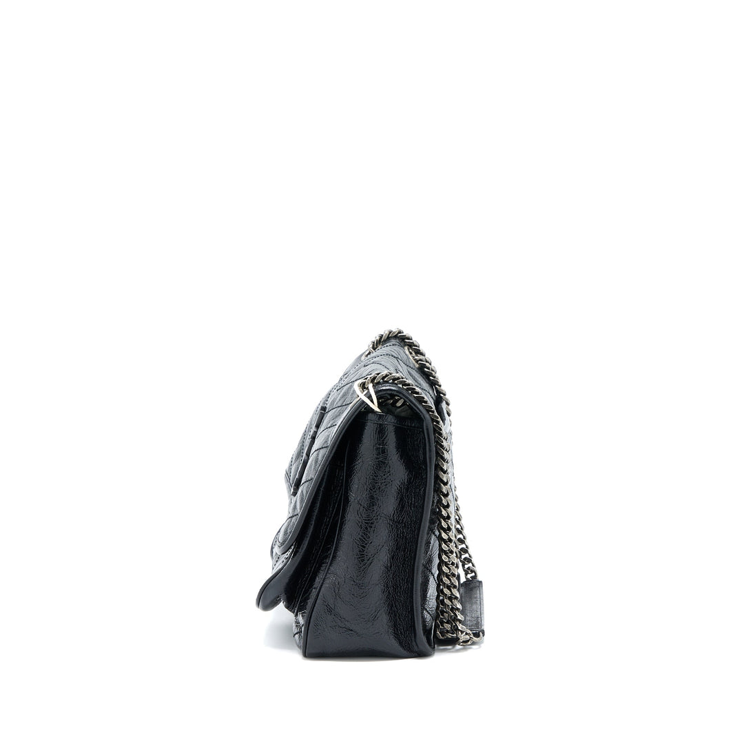 Saint Laurent Niki Aged Calfskin Black With Black And Ruthenium Hardware