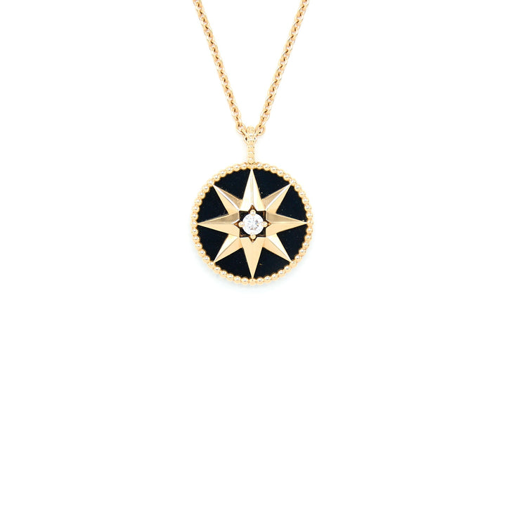 Top quality Dior Large Rose Des Vents Medallion Rose Gold With Diamond And Onyx