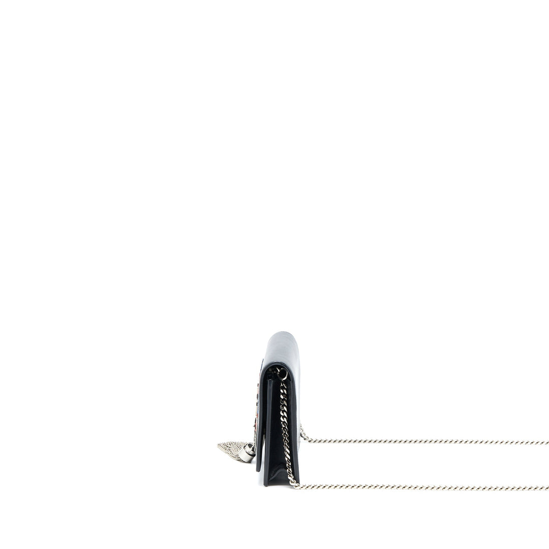Saint Laurent/ YSL Kate Small Chain Wallet With Tassel Black/Multicolour Limited Edition GHW
