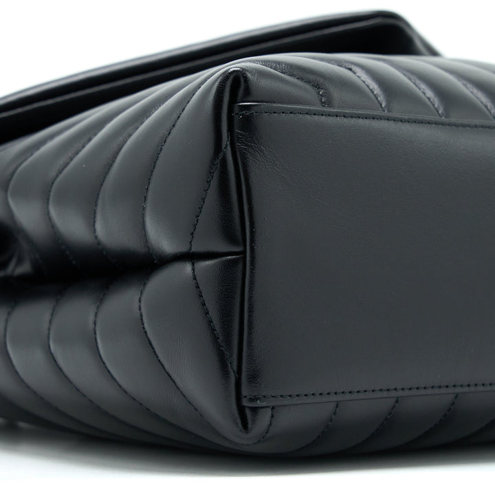 Saint Laurent / YSL Medium LouLou Shoulder Bag Calfskin Black with Black Hardware