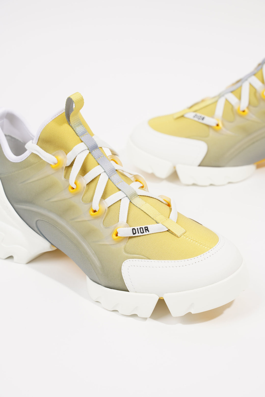 Christian Dior Womens D-Connect Yellow / White EU 41 / UK 8