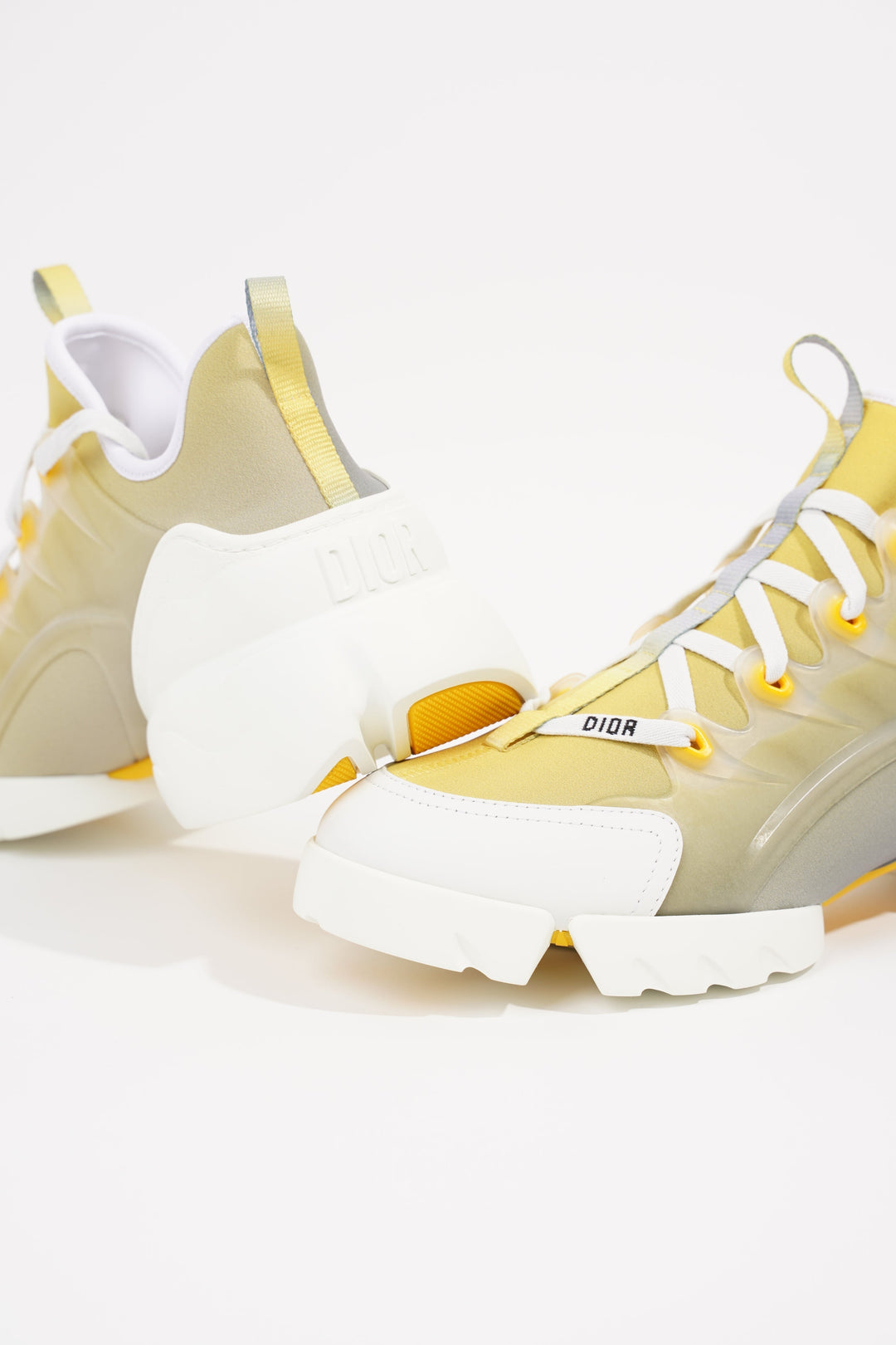 Christian Dior Womens D-Connect Yellow / White EU 41 / UK 8