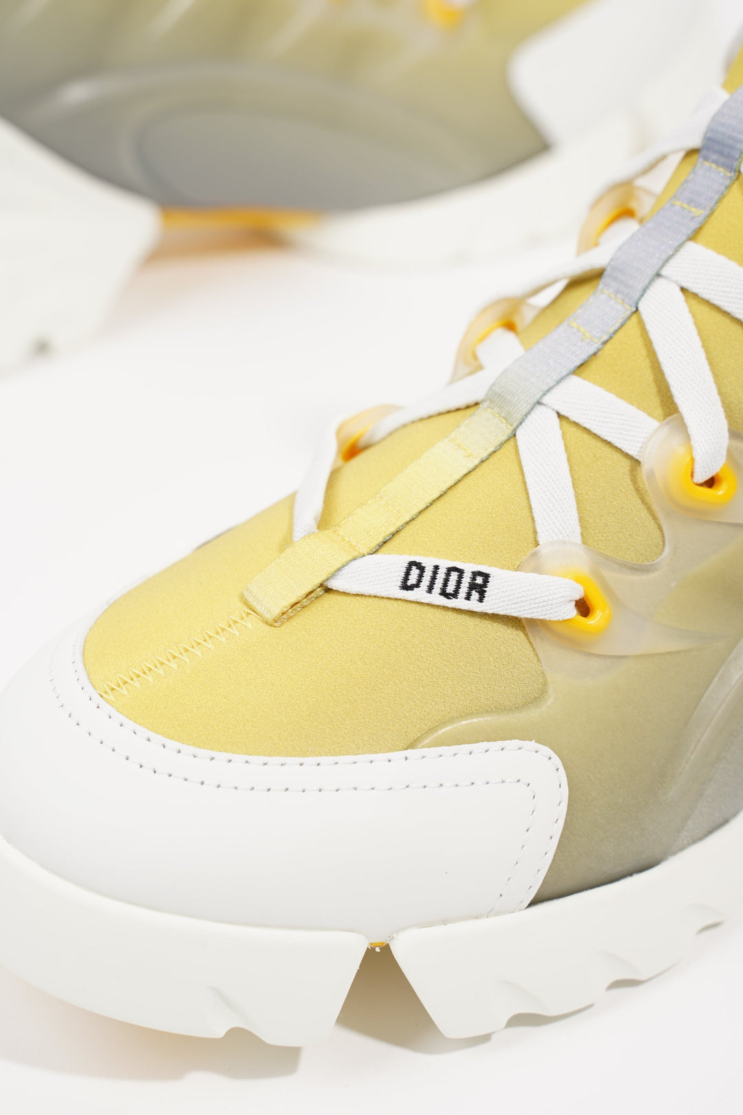 Christian Dior Womens D-Connect Yellow / White EU 41 / UK 8