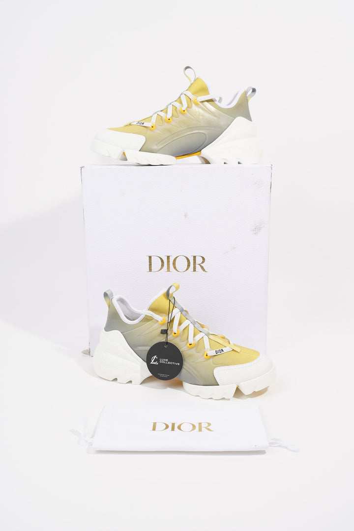 Christian Dior Womens D-Connect Yellow / White EU 41 / UK 8