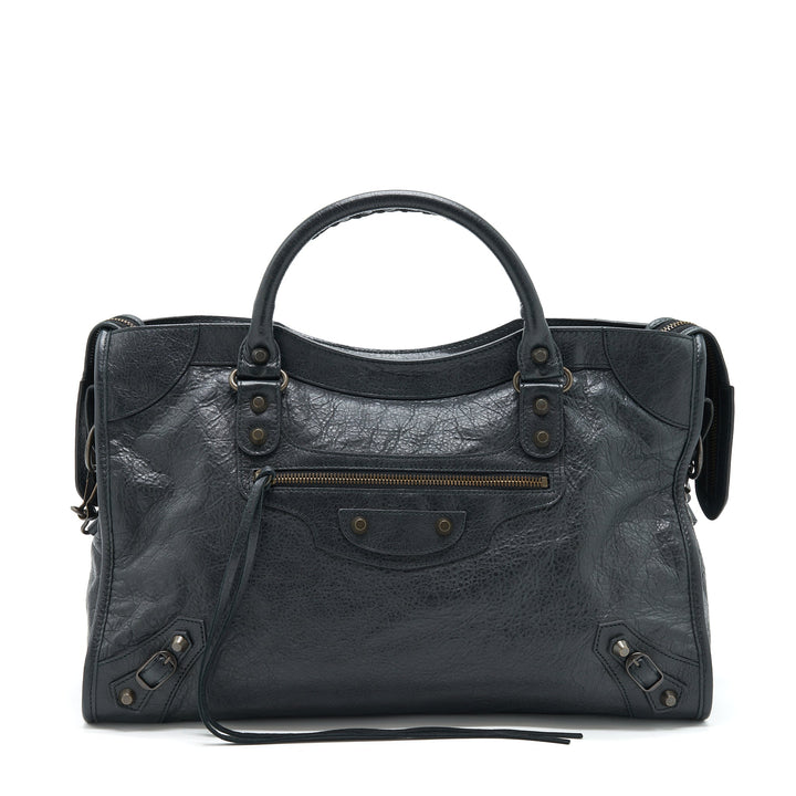 Top Quality Balenciaga Classic City Bag black with ruthenium hardware