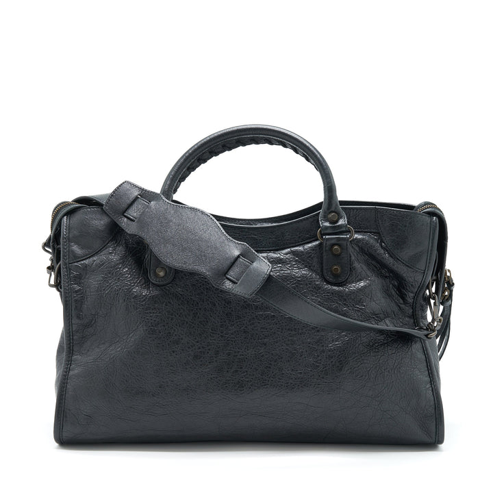 Top Quality Balenciaga Classic City Bag black with ruthenium hardware