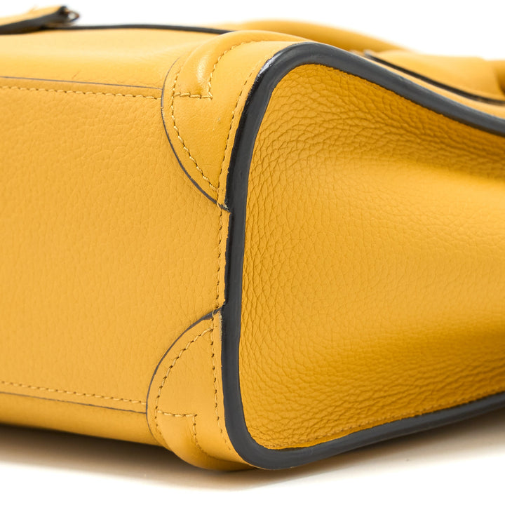 Celine Nano Luggage Bag Calfskin Yellow