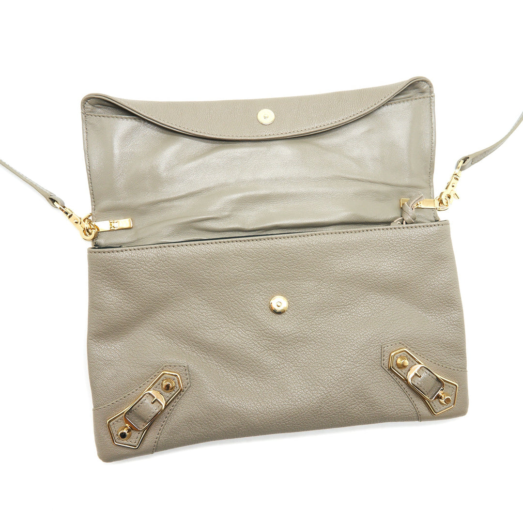 Top Quality Balenciaga city Fold Clutch/ Shoulder Bag grey GHW