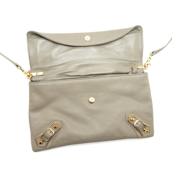 Top Quality Balenciaga city Fold Clutch/ Shoulder Bag grey GHW