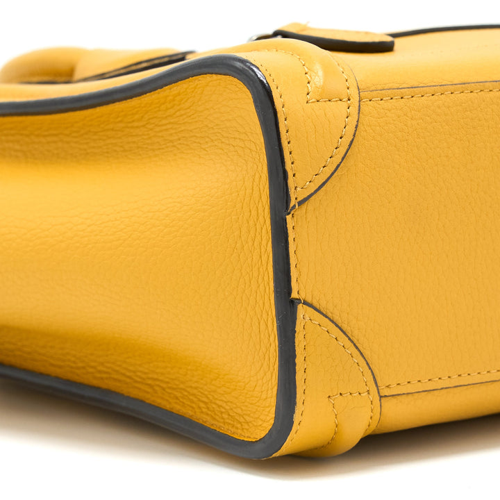 Celine Nano Luggage Bag Calfskin Yellow