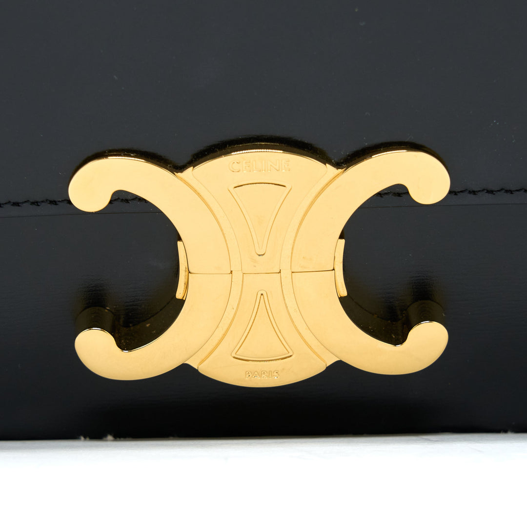 Top Quality Celine Triomphe Shoulder Bag Calfskin Black