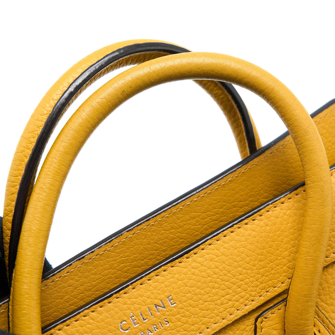 Celine Nano Luggage Bag Calfskin Yellow