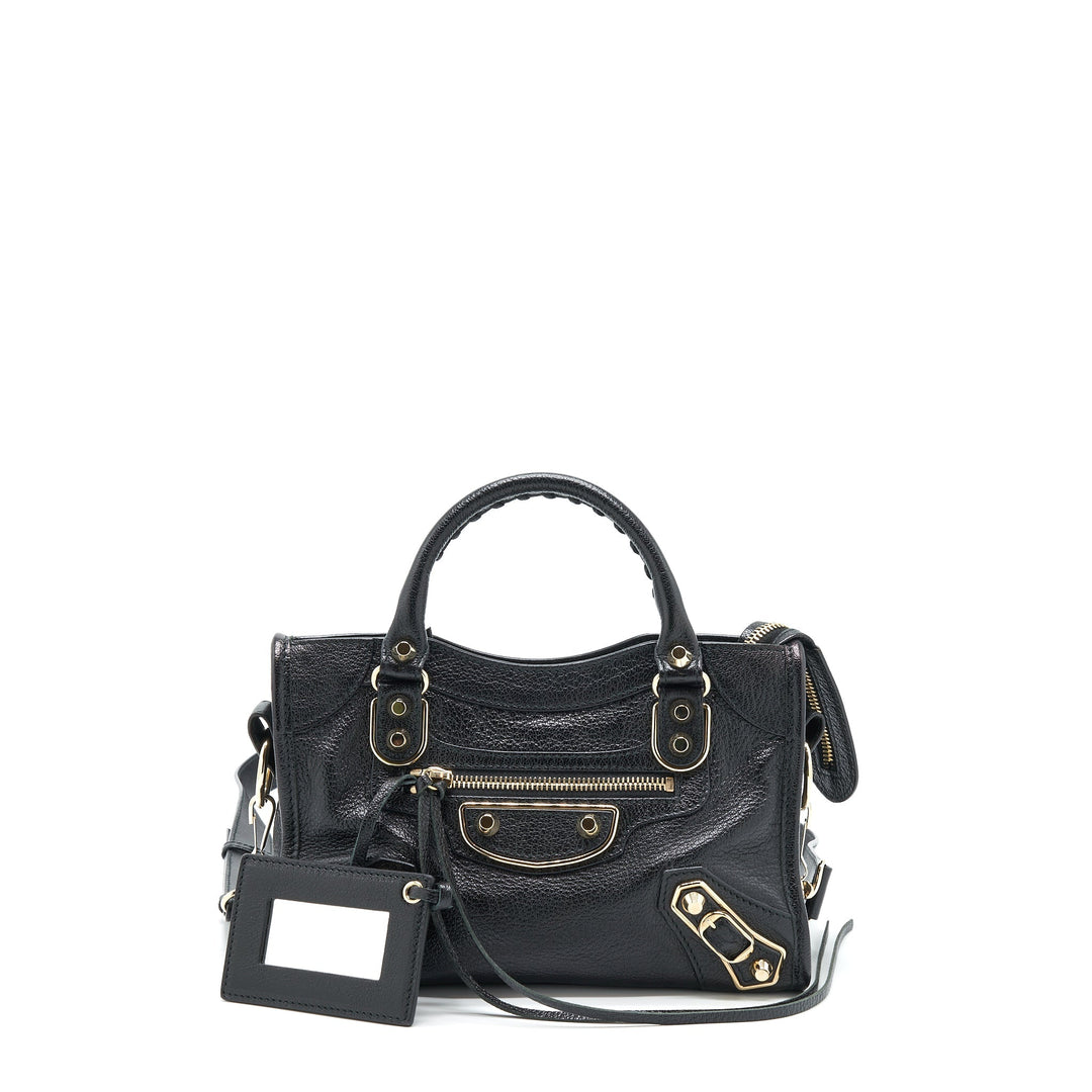 Top Quality Balenciaga Mini City Bag Black GHW