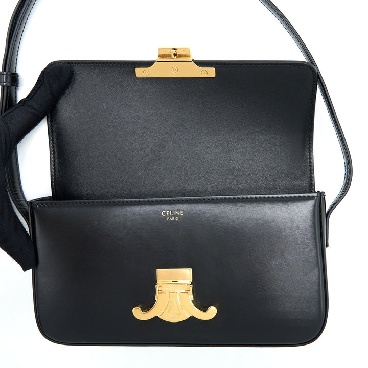 Top Quality Celine Triomphe Shoulder Bag Calfskin Black
