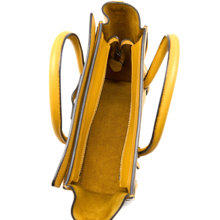 Celine Nano Luggage Bag Calfskin Yellow