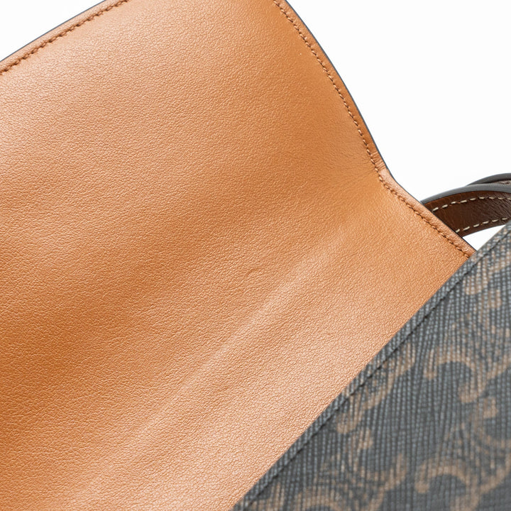Celine Clutch On Strap Tabou Triomphe Canvas/ Calfskin Tan