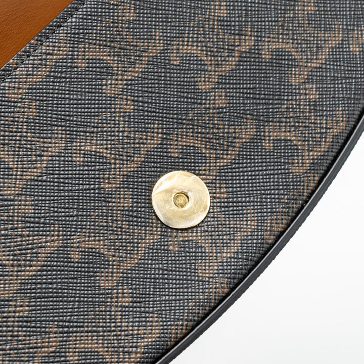 Celine Clutch On Strap Tabou Triomphe Canvas/ Calfskin Tan