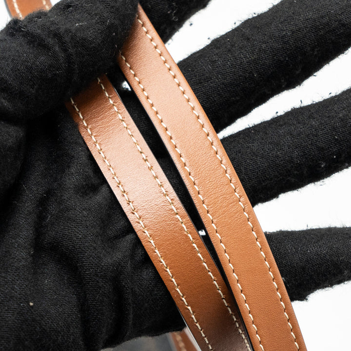 Celine Clutch On Strap Tabou Triomphe Canvas/ Calfskin Tan