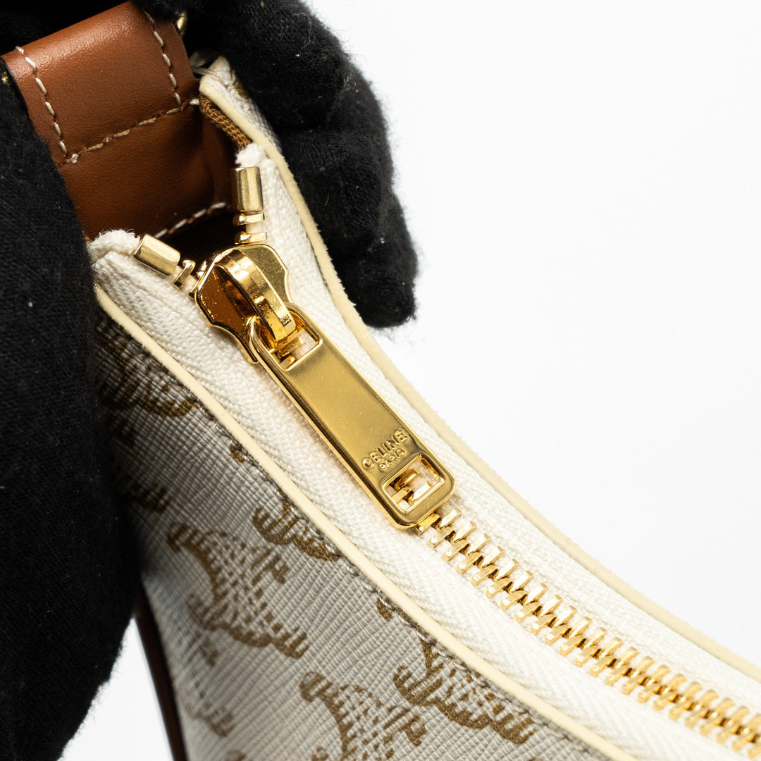 Top Quality Celine Ava Bag Triomphe Canvas/ Calfskin White