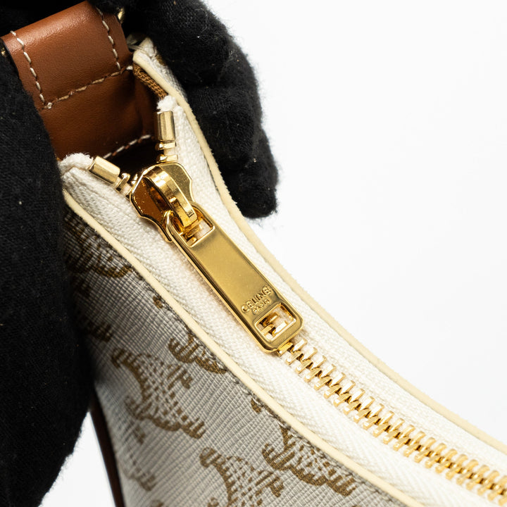 Top Quality Celine Ava Bag Triomphe Canvas/ Calfskin White