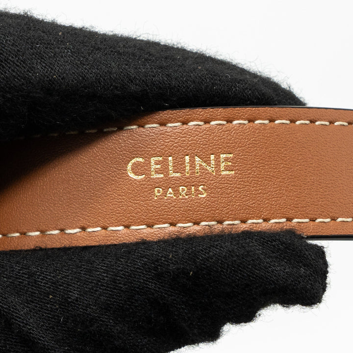 Top Quality Celine Ava Bag Triomphe Canvas/ Calfskin White