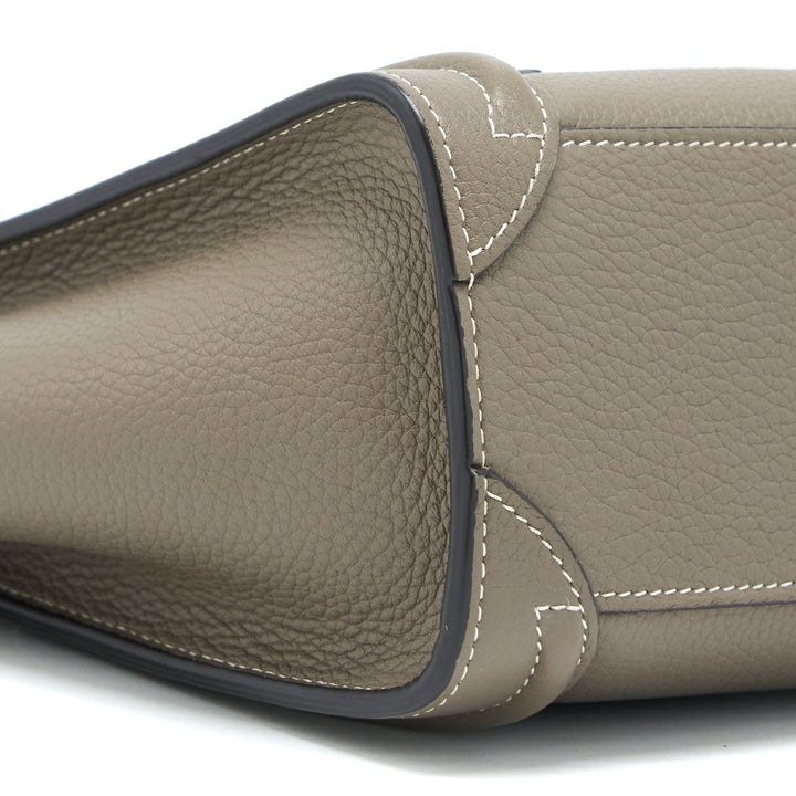 Celine Nano Luggage Bag Calfskin Grey