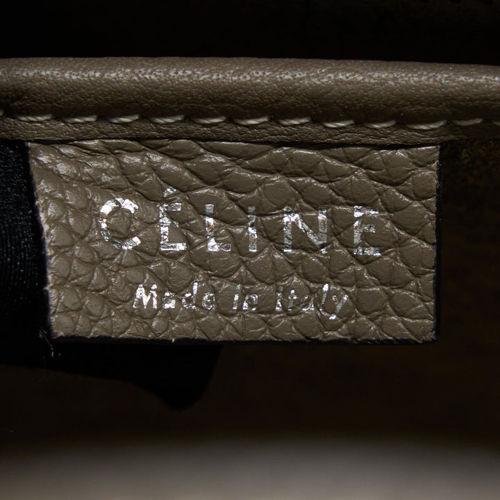 Celine Nano Luggage Bag Calfskin Grey