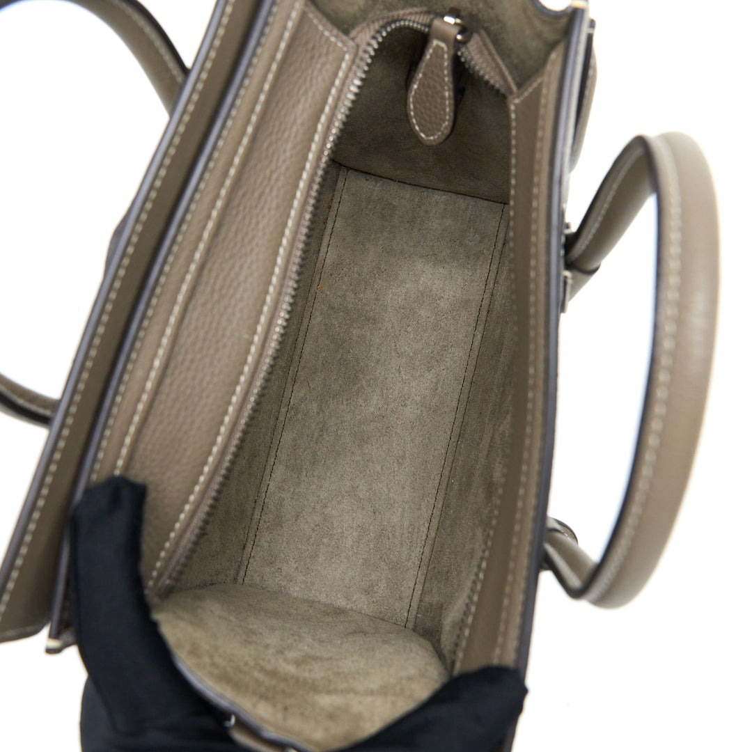 Celine Nano Luggage Bag Calfskin Grey