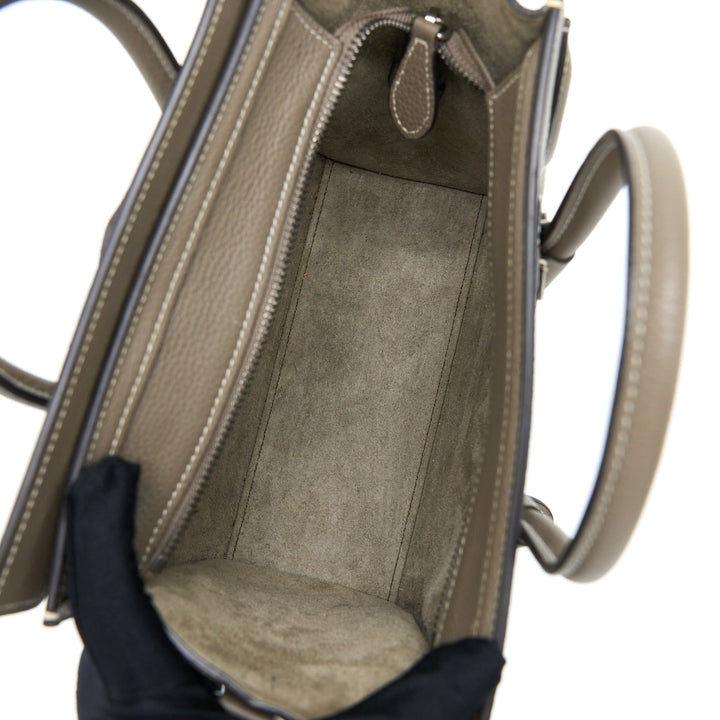 Celine Nano Luggage Bag Calfskin Grey
