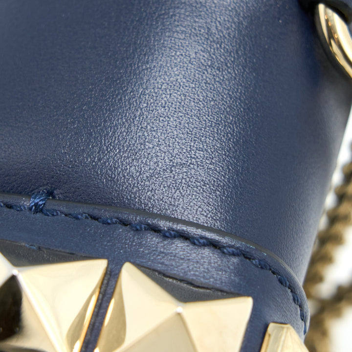 Valentino Mini Garavani Glam Lock Crossbody Bag Navy LGHW