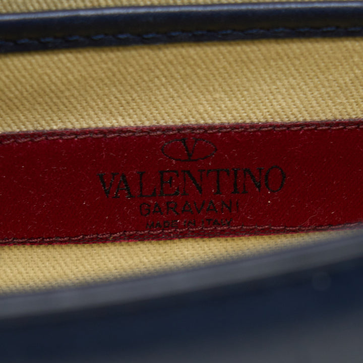 Valentino Mini Garavani Glam Lock Crossbody Bag Navy LGHW