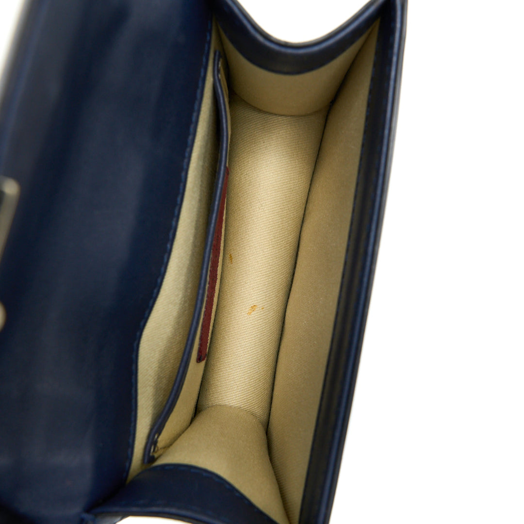 Valentino Mini Garavani Glam Lock Crossbody Bag Navy LGHW