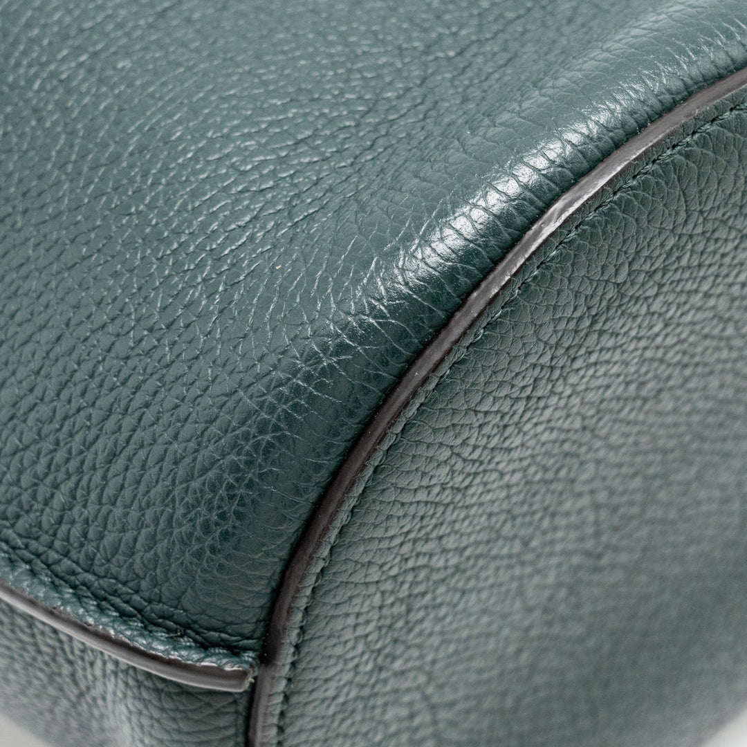 Top Quality Celine Nano Bucket Big Bag Grained Calfskin Dark Green