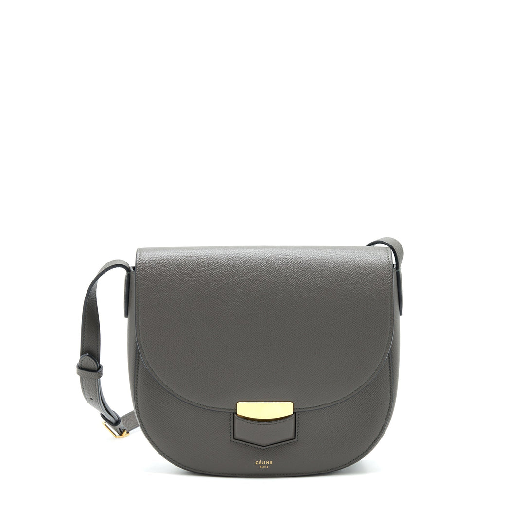 Top Quality Celine Trotteur Bag Large Grained Calfskin Grey