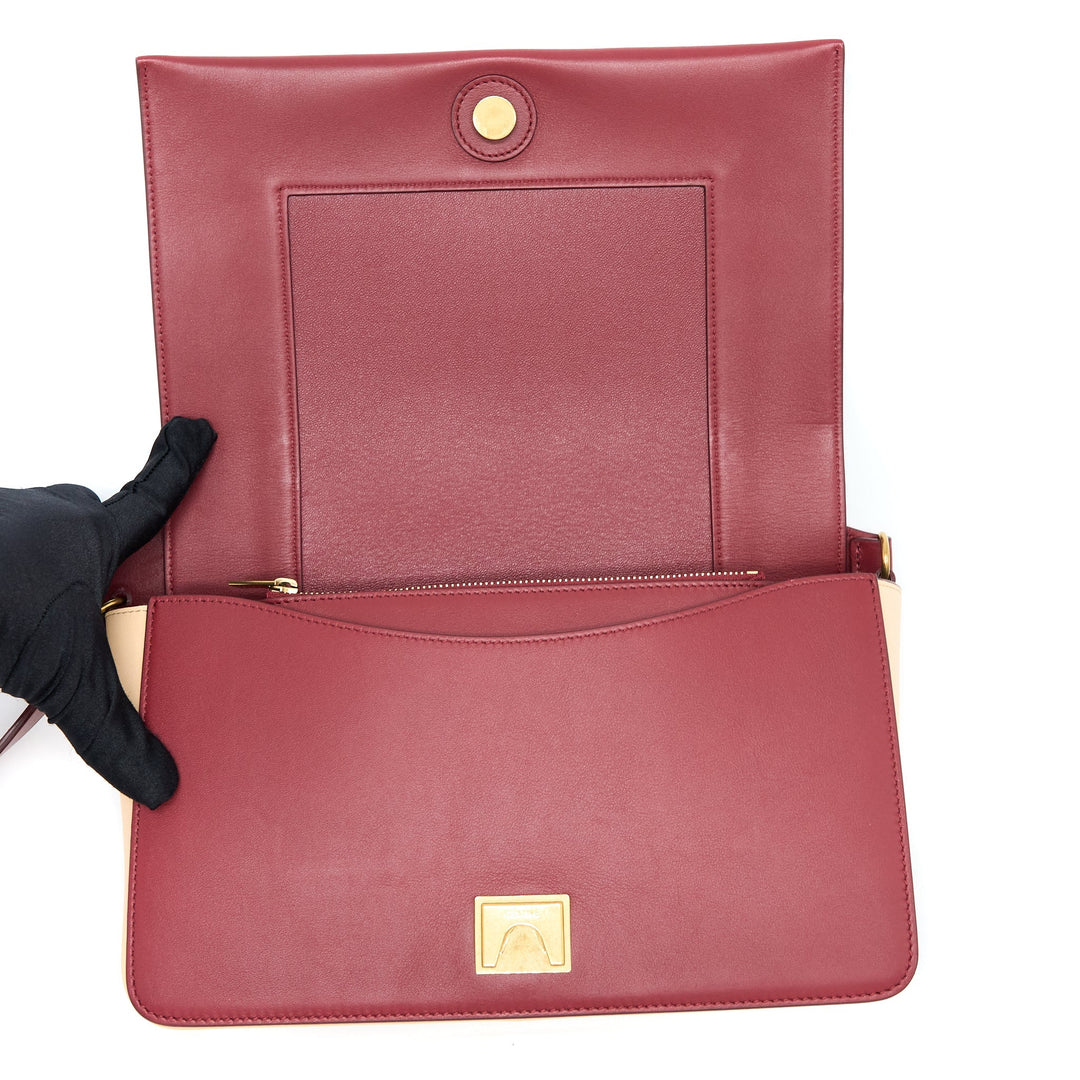 Celine Frame Bag Calfskin Ruby/Nude