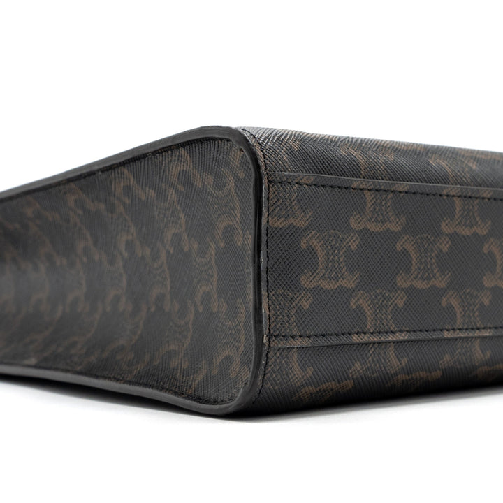 Celine small cabas vertical triomphe canvas / calfskin tan