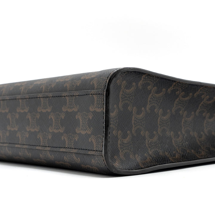 Celine small cabas vertical triomphe canvas / calfskin tan