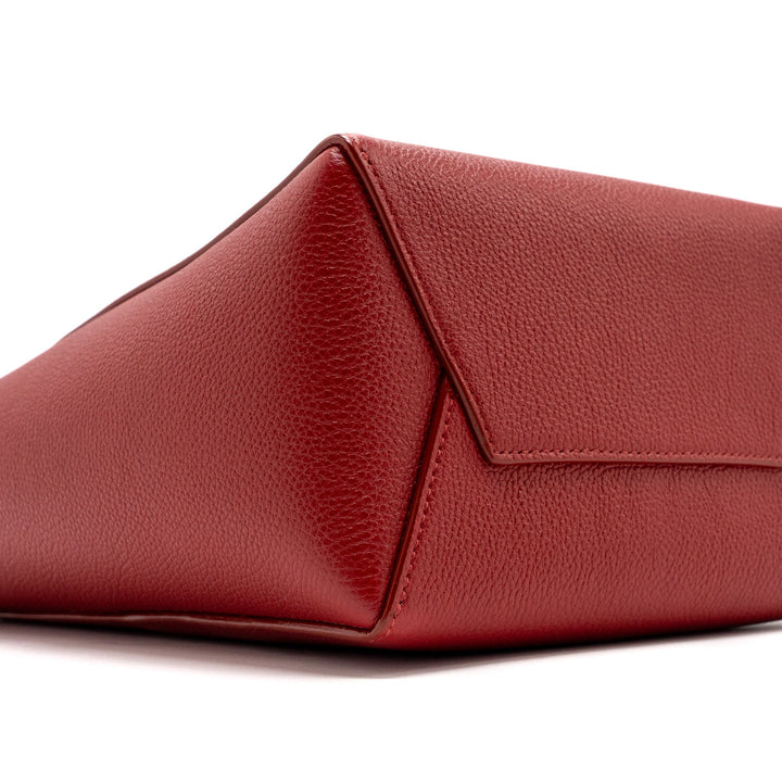 Top Quality Celine Sangle Small Bucket Bag Grained Calfskin Red