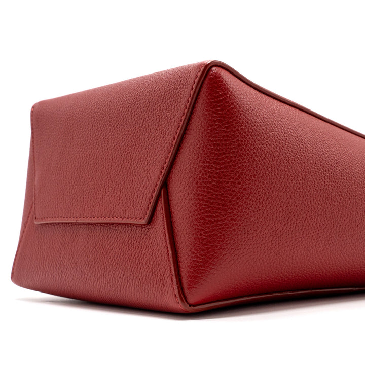 Top Quality Celine Sangle Small Bucket Bag Grained Calfskin Red