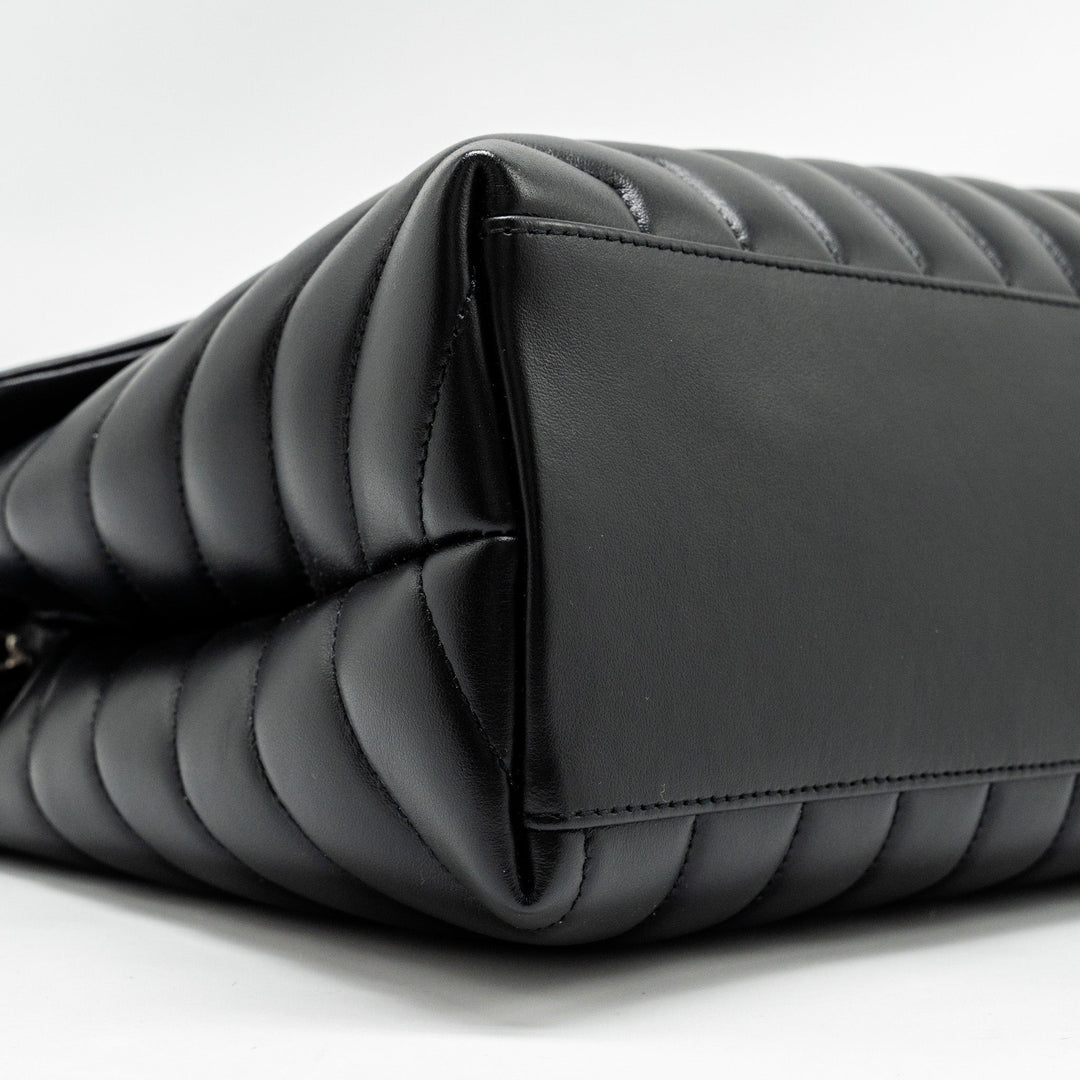 Saint Laurent Medium LouLou Shoulder Bag Calfskin Black SHW