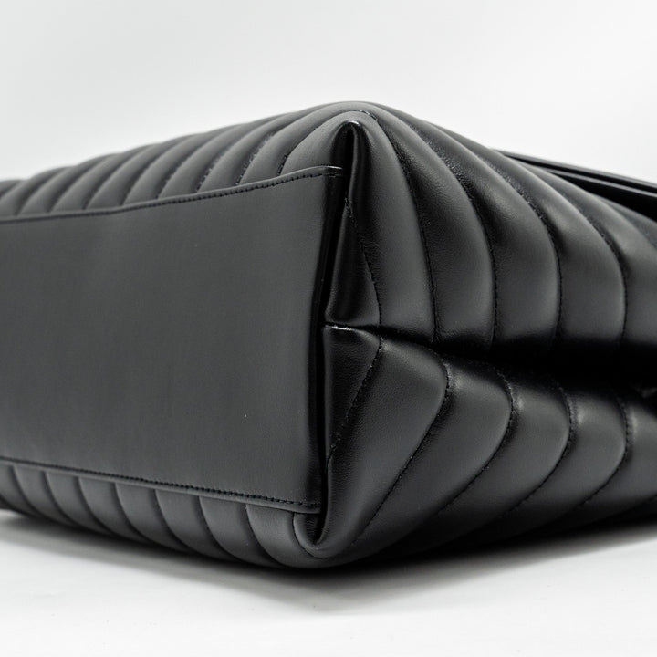 Saint Laurent Medium LouLou Shoulder Bag Calfskin Black SHW
