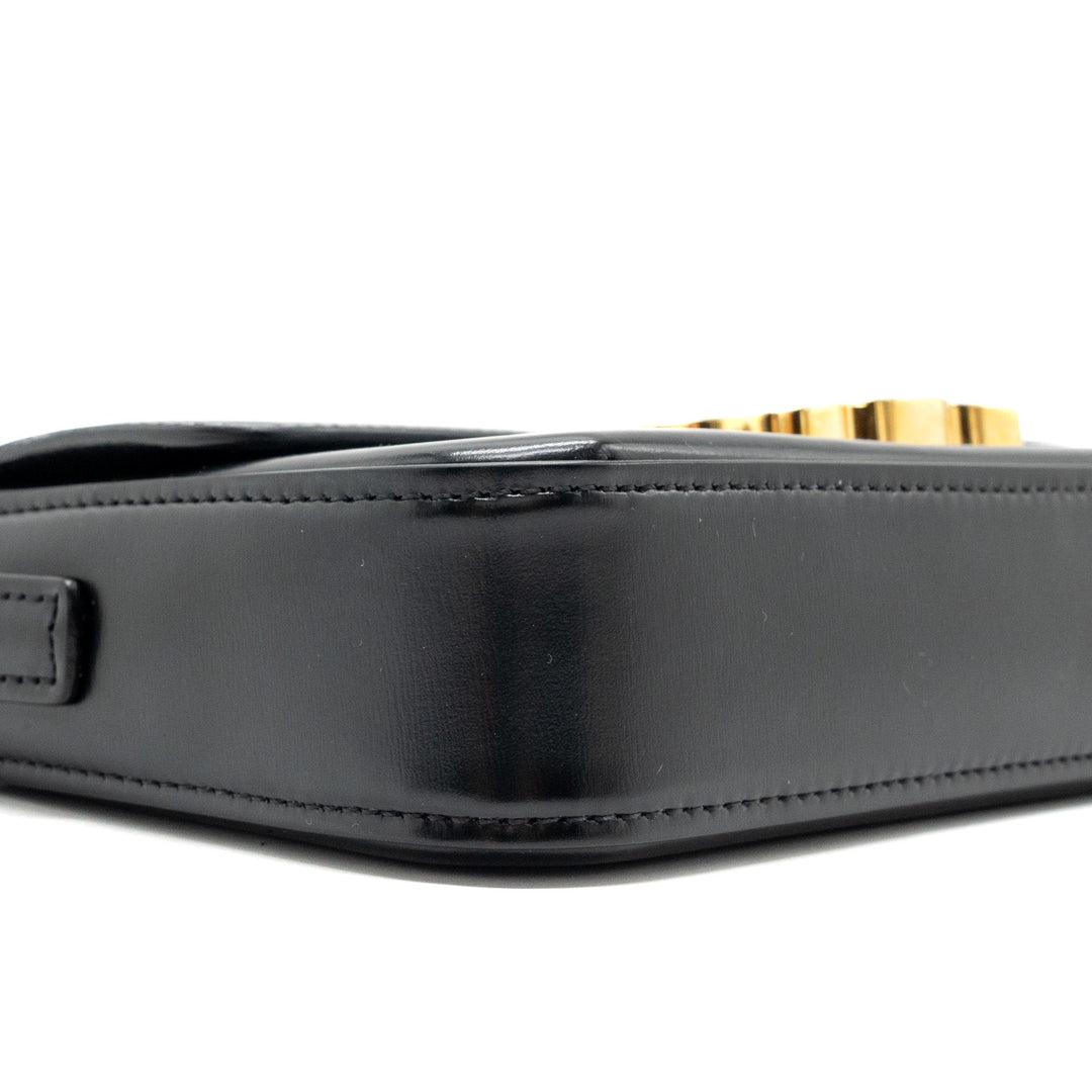 Top Quality Celine Triomphe Shoulder bag shiny calfskin black