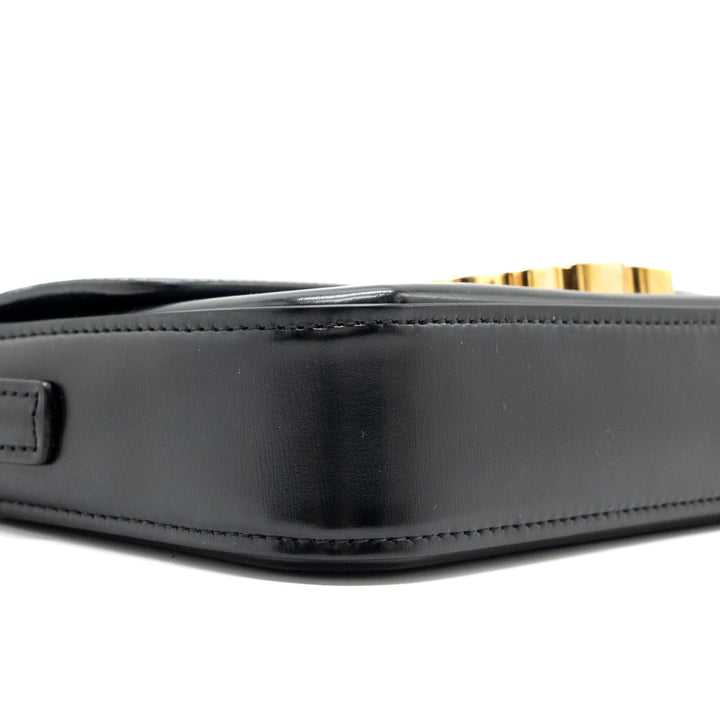Top Quality Celine Triomphe Shoulder bag shiny calfskin black
