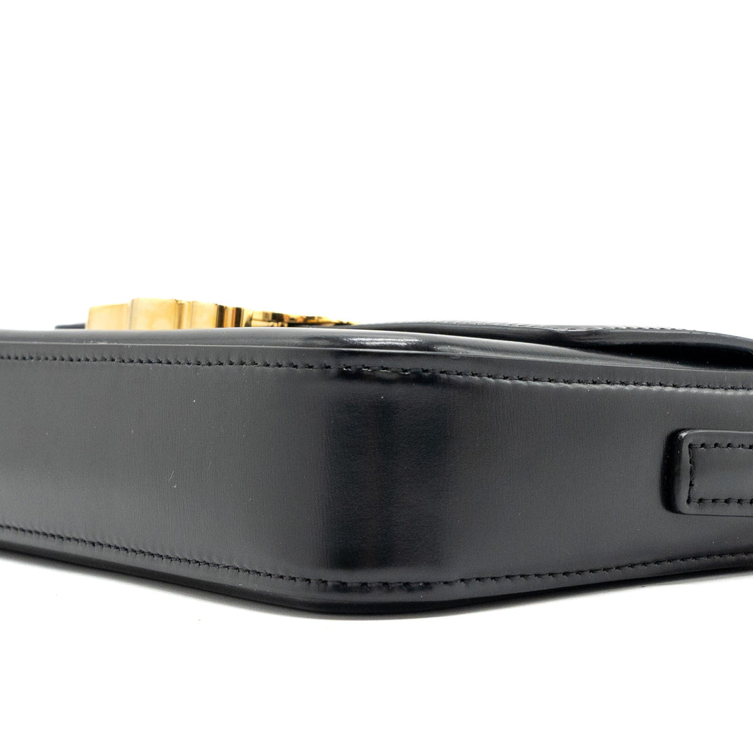 Top Quality Celine Triomphe Shoulder bag shiny calfskin black