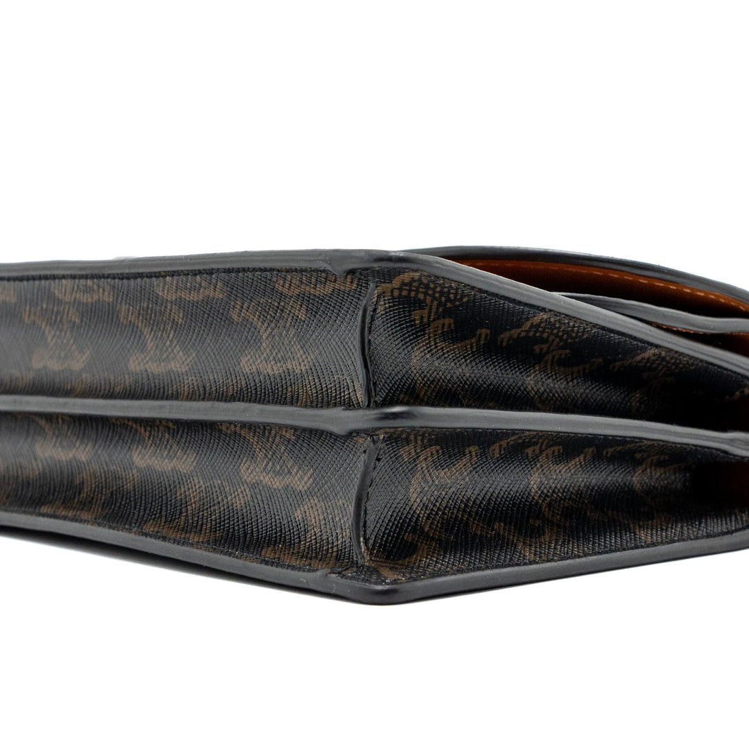 Celine wallet on strap triomphe canvas / leather tan