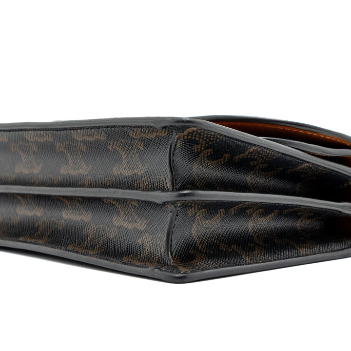 Celine wallet on strap triomphe canvas / leather tan