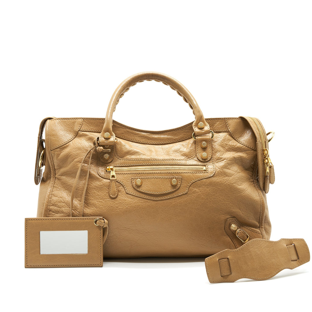Top Quality Balenciaga GIANT CITY BAG BEIGE GHW