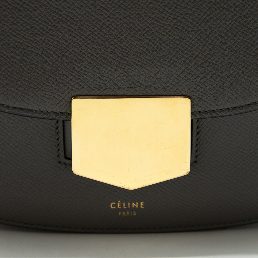 Top Quality Celine Trotteur Bag Large Grained Calfskin Grey