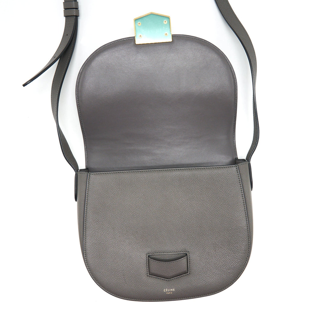 Top Quality Celine Trotteur Bag Large Grained Calfskin Grey