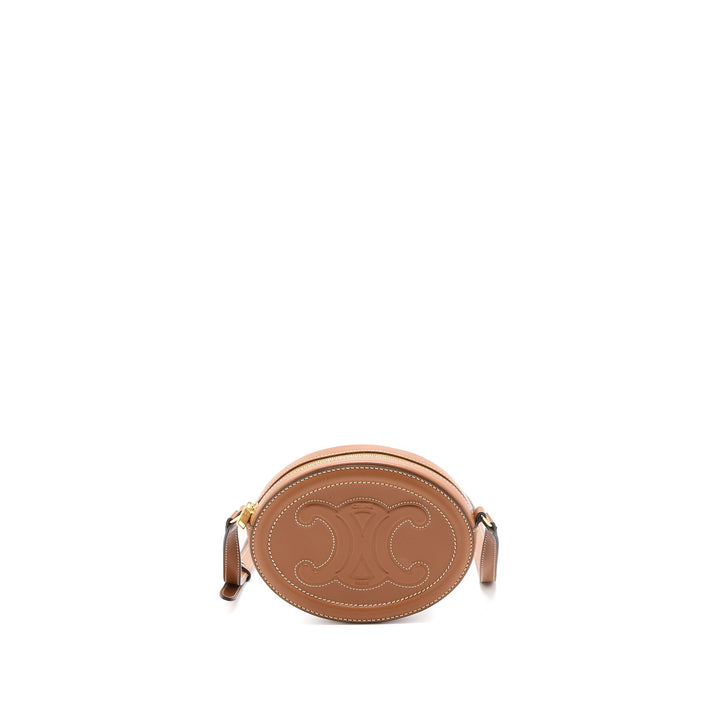 Celine Crossbody Oval Purse Cuirass Triomphe Smooth Calfskin Tan